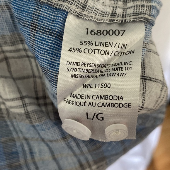 Weatherproof Linen Blend Summer Cotton Short sleeve shirt Size L - Picture 7 of 9